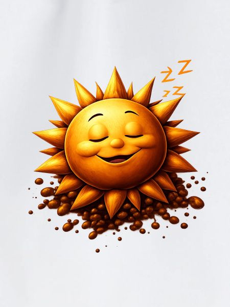 Schlafender Sonnenschein mit Bohnen