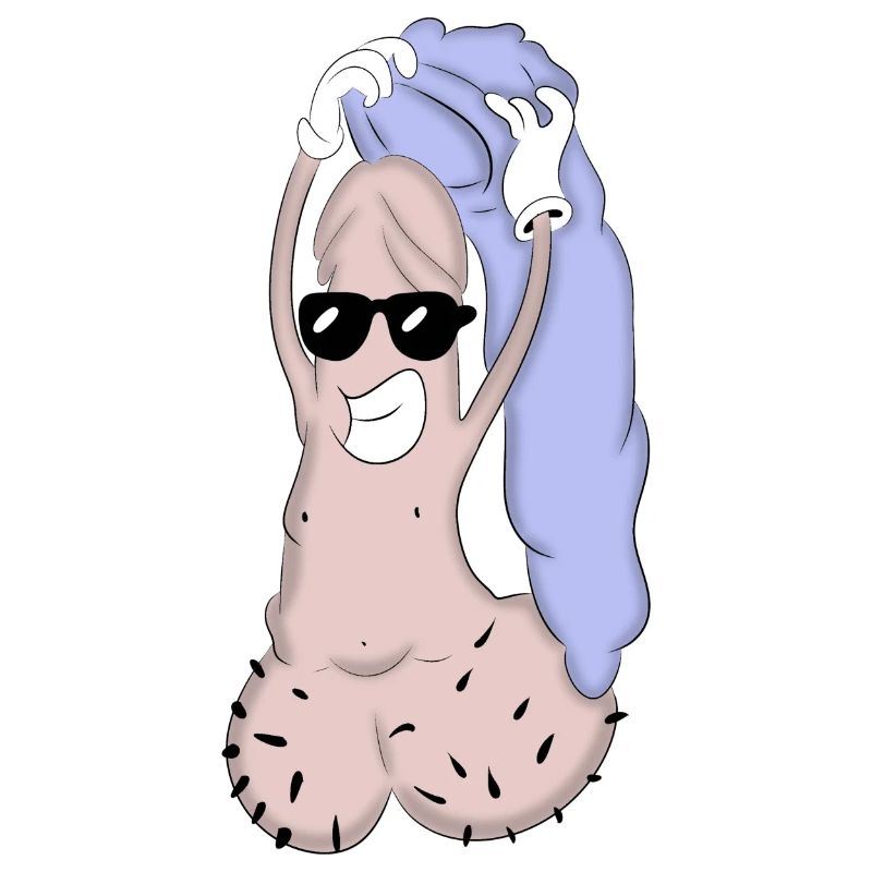 Penis with pointed cap