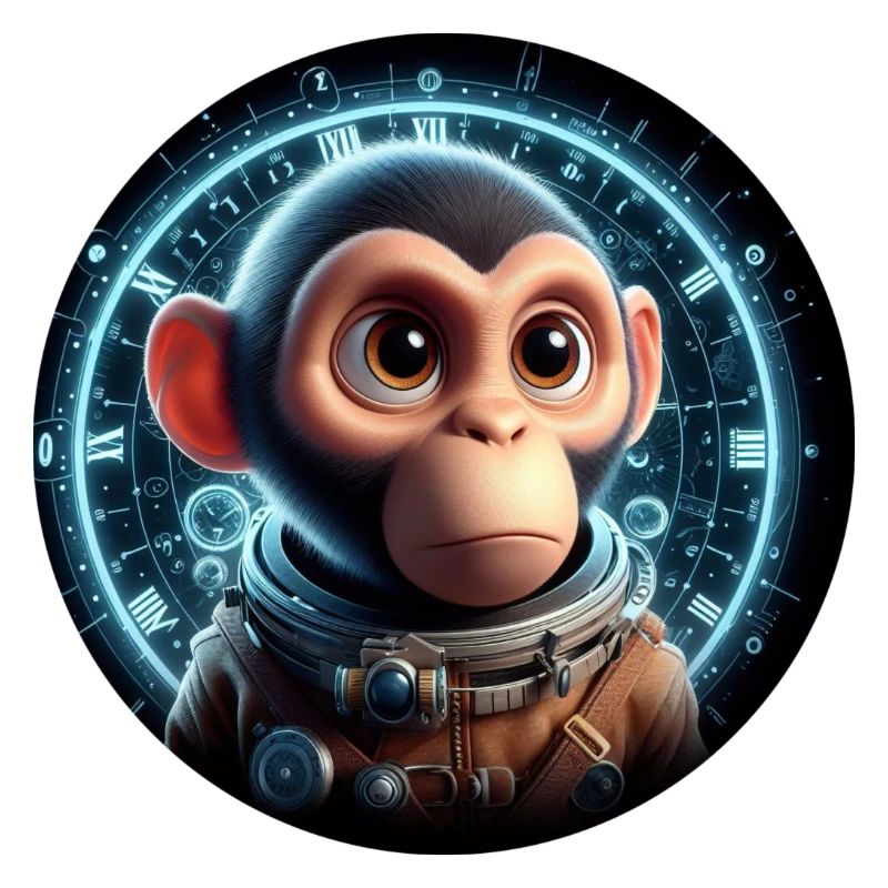 Monkey as an astronaut in space