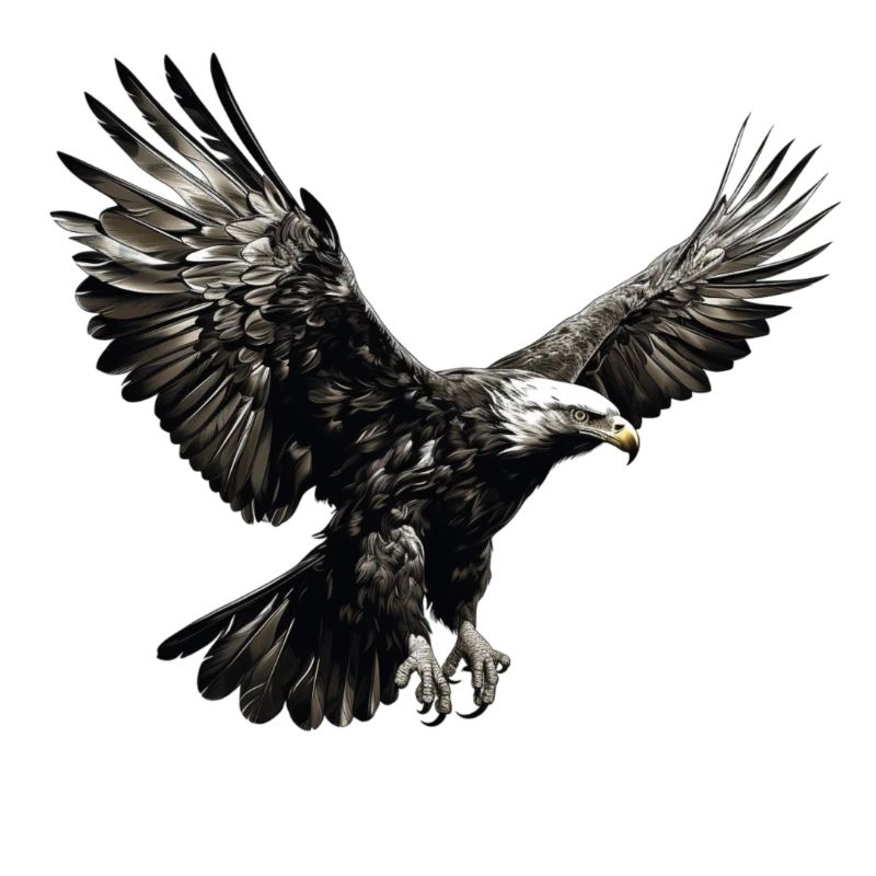 Eagle on its way to land