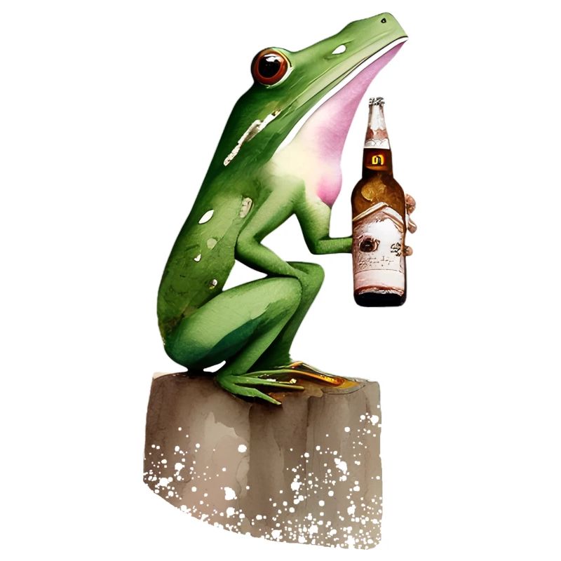 Frosch mit Bier