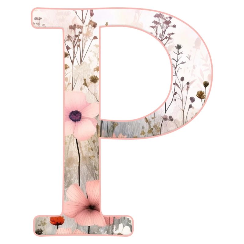 Personalizable Monogram P Floral Pattern