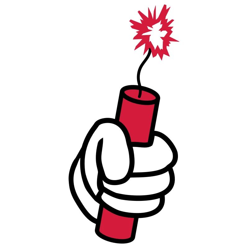 hand halten angezuendet tnt dynamit explodieren ex