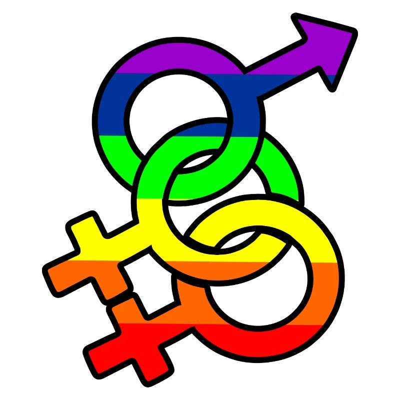 Gender bisexual 2 logo with rainbow