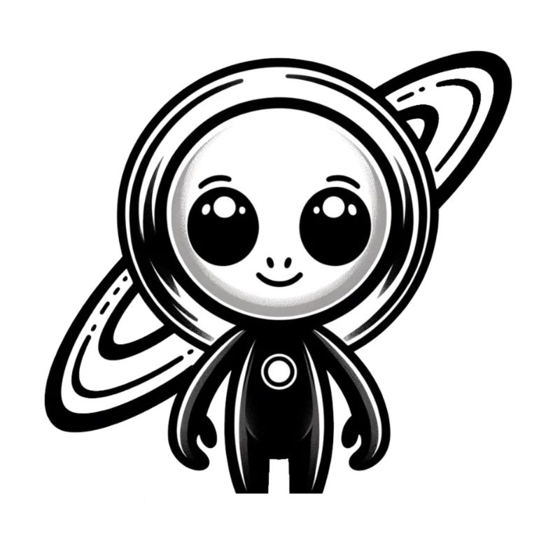 Marsmännchen mit Saturn