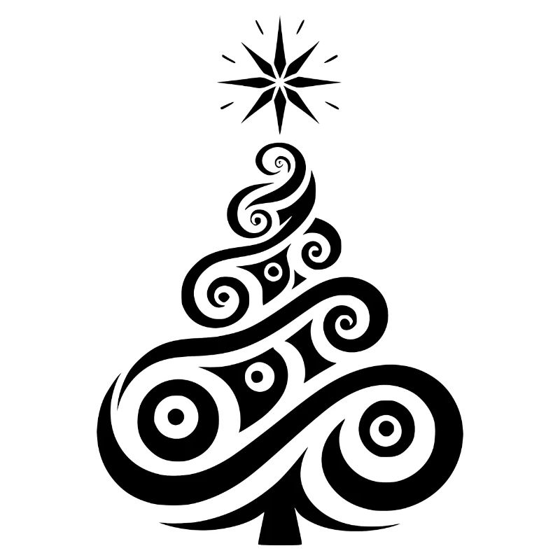 Stilvoller, abstrakter Weihnachtsbaum mit Stern