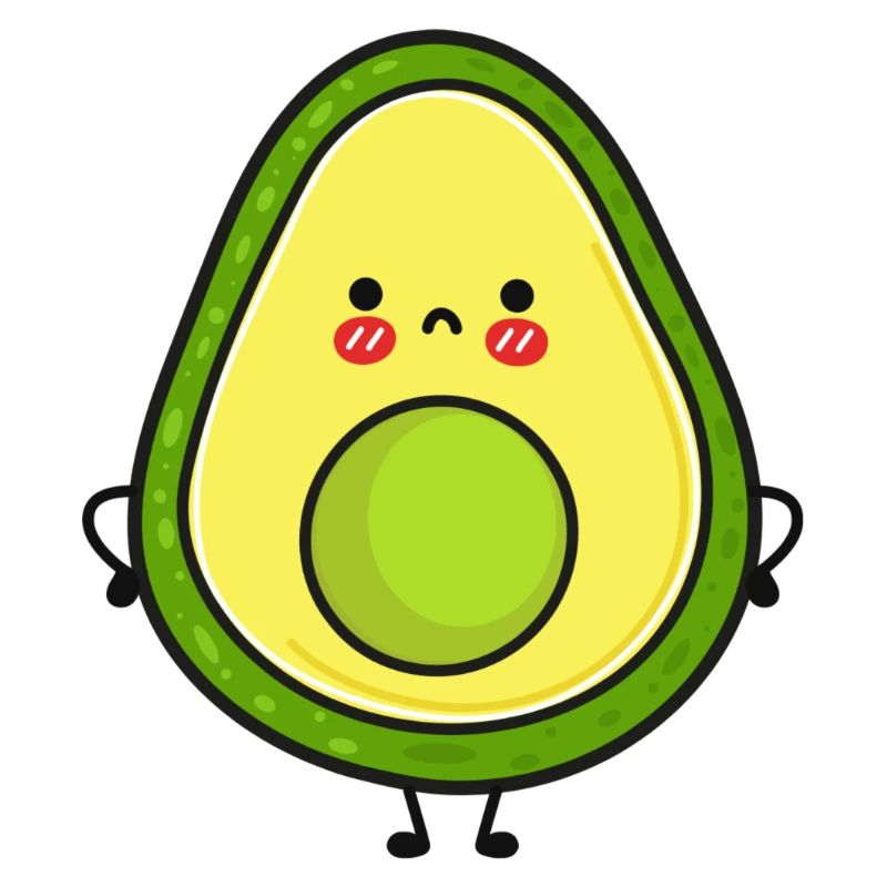 Cute and grumpy avocado