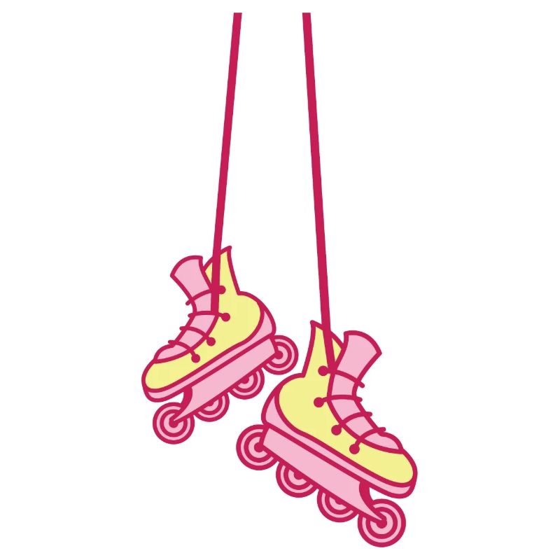 hanging rollerblades in pinks cute RETRO