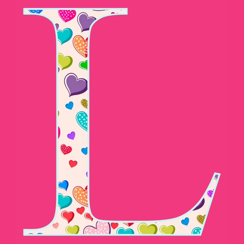 Customizable Monogram L Heart Pattern