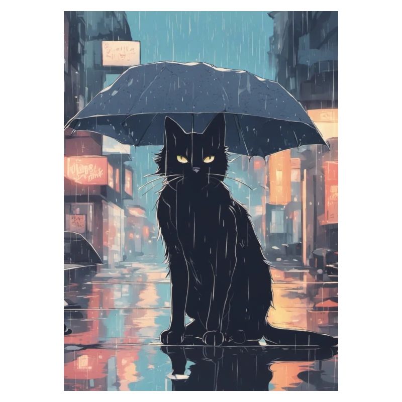 Cute Grumpy Black Cat