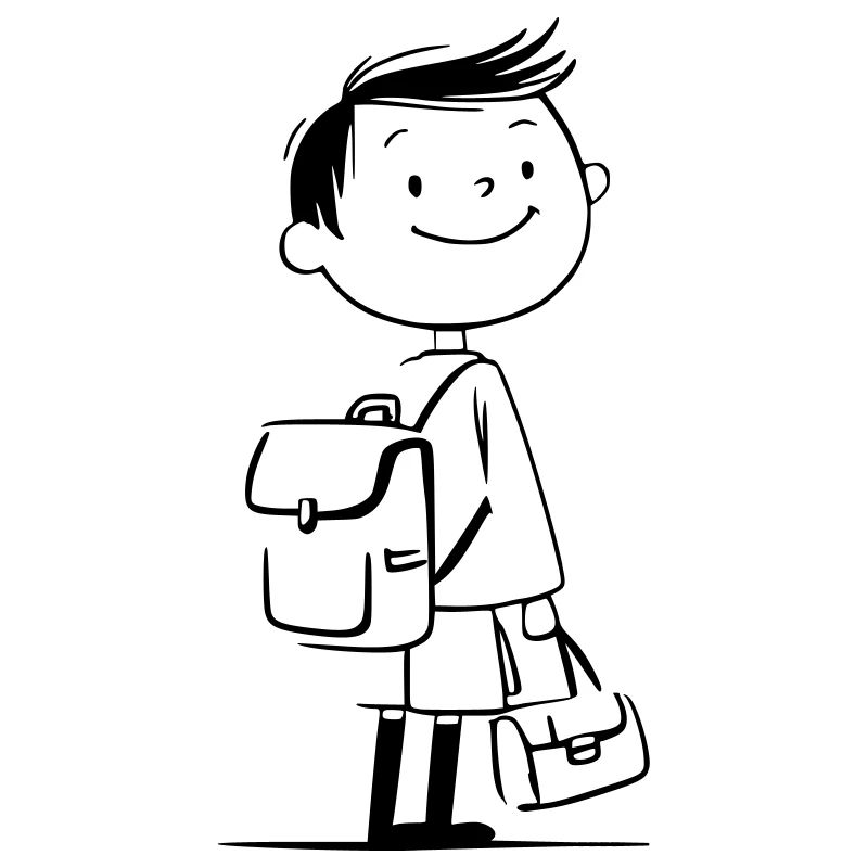 Écolier comique – Motif de la rentrée heureuse