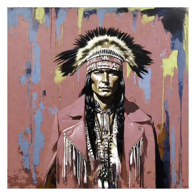 winnetou,indianer,illustration,graffiti,bunt
