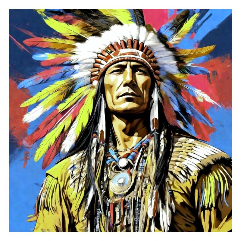 winnetou,indianer,illustration,graffiti,bunt