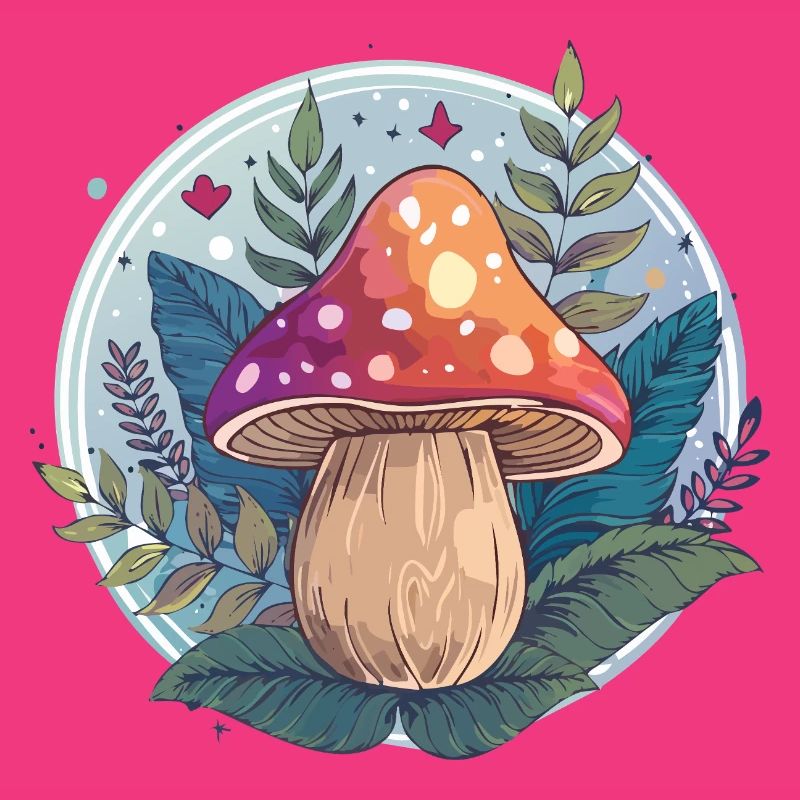 Flowers,toadstool,mushroom,forest,illustration