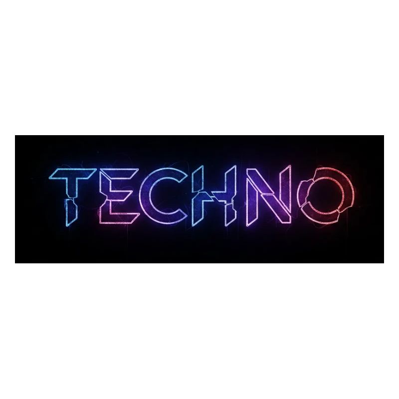 Texte de bug techno néon