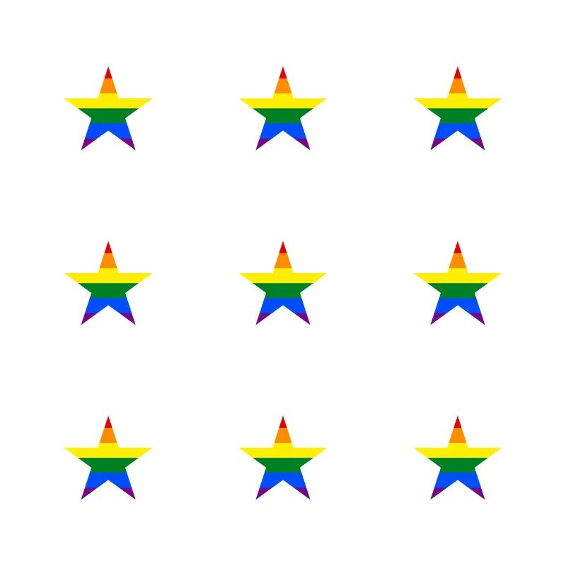 Rainbow star pattern LGBTQ colours