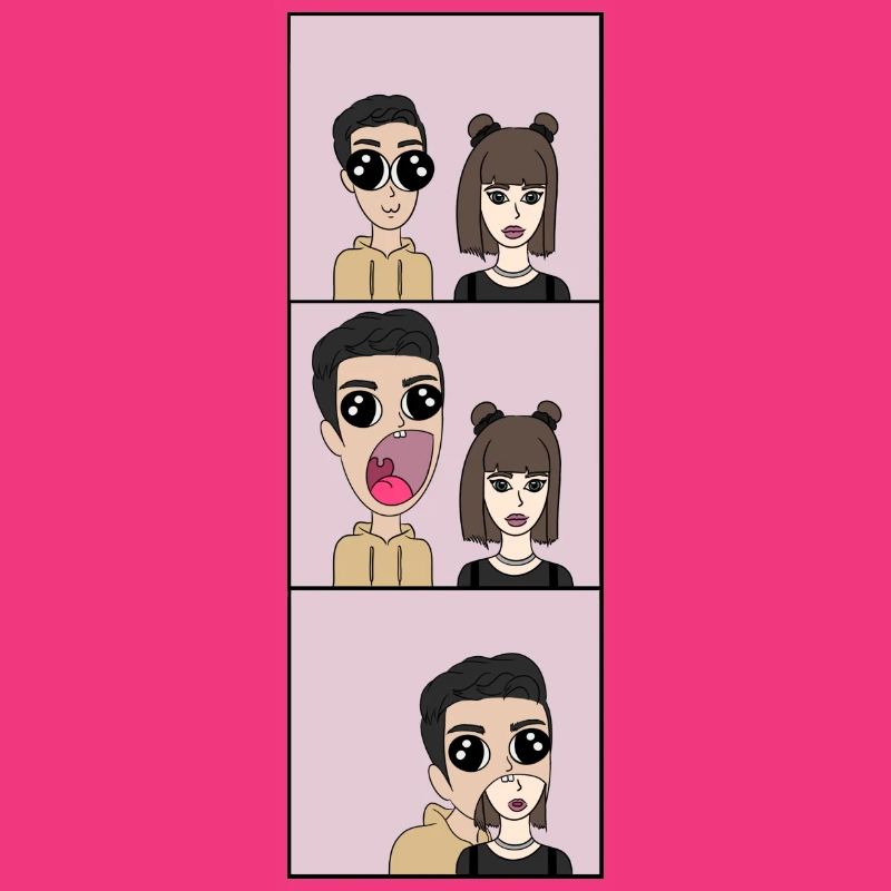 Sie wird verschlungen | Comic Style | Triptychon