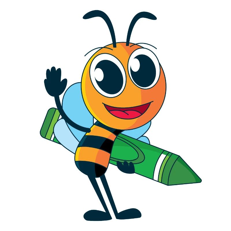 Bee with crayon