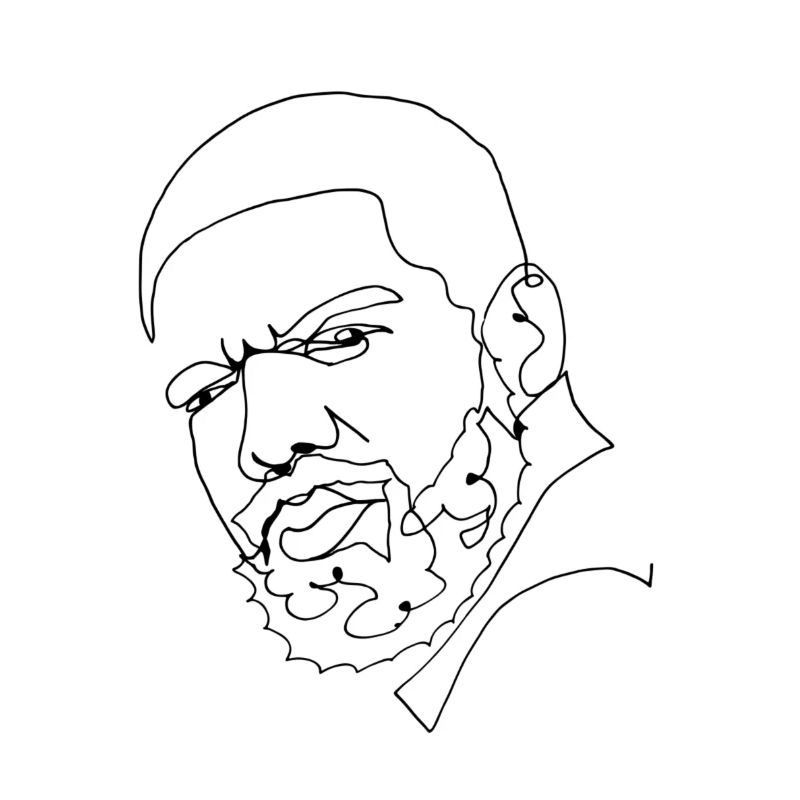 Rapper Line Drawing