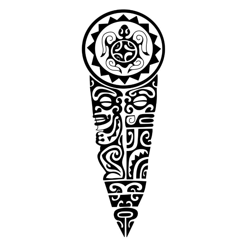 Maori Brust Logo 106 Schwarz
