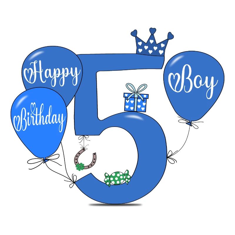 5 Birthday Boy Balloon