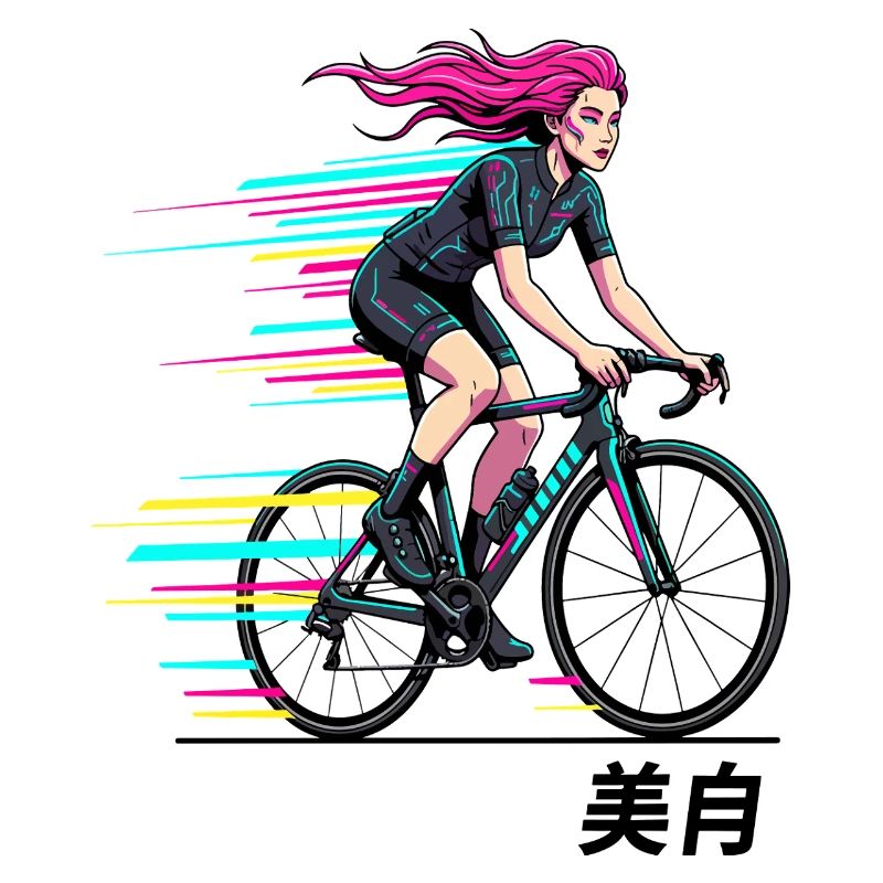 Neon Sprint Cyclist