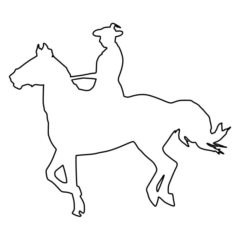 Cheval avec cavalier traditionnel Oneline Minimal