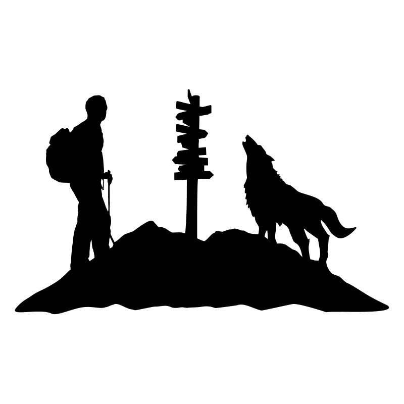 Wandern, Wanderer, Wolf und Berg