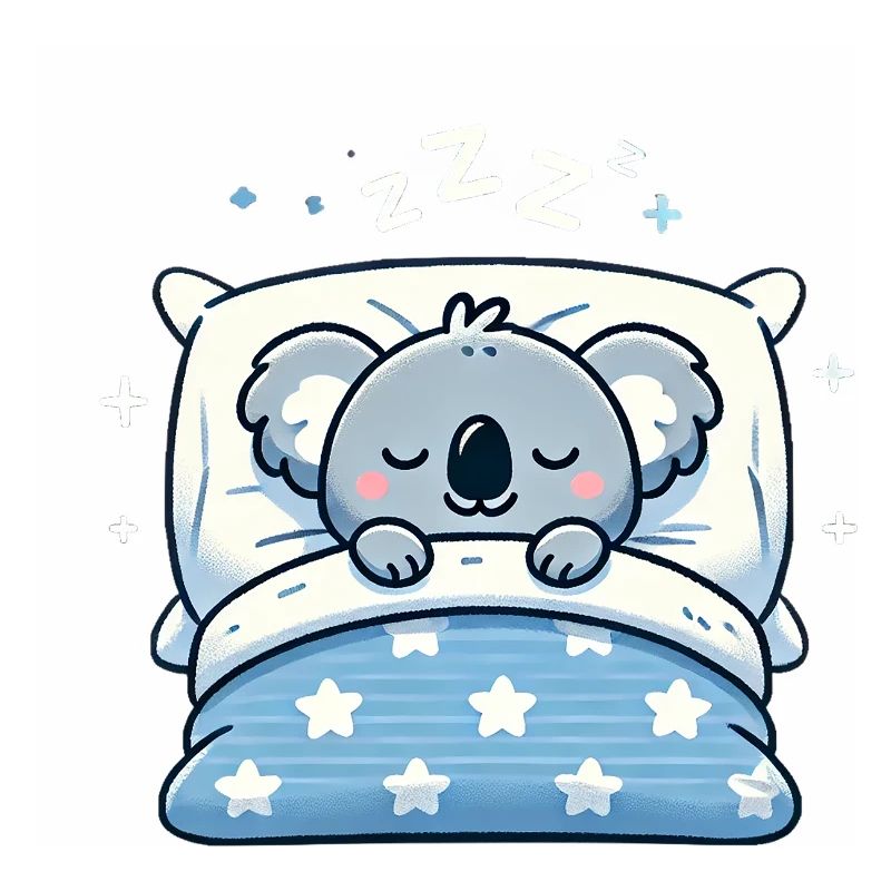 Koala Sleeping In Bed At Night Time