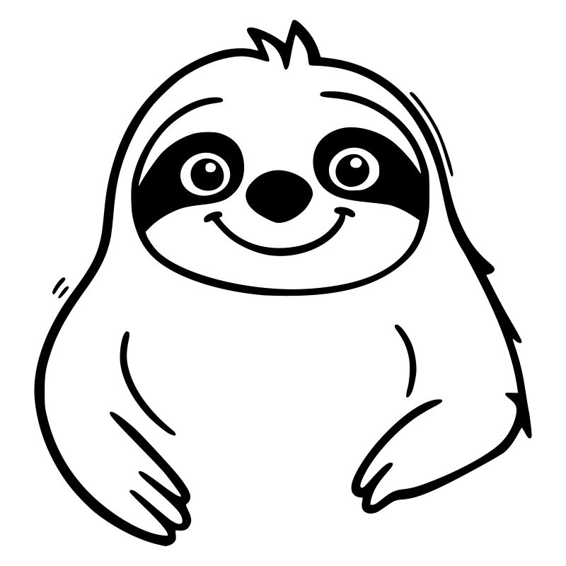 Cute sloth as vector illustration