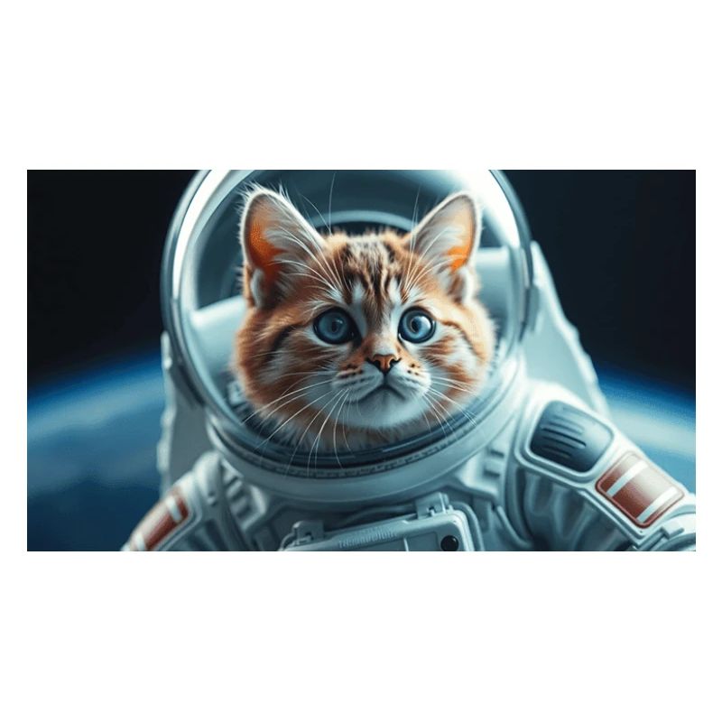 Katzenastronaut im Orbit