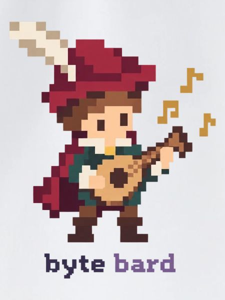 Pixel Barde mit Laute