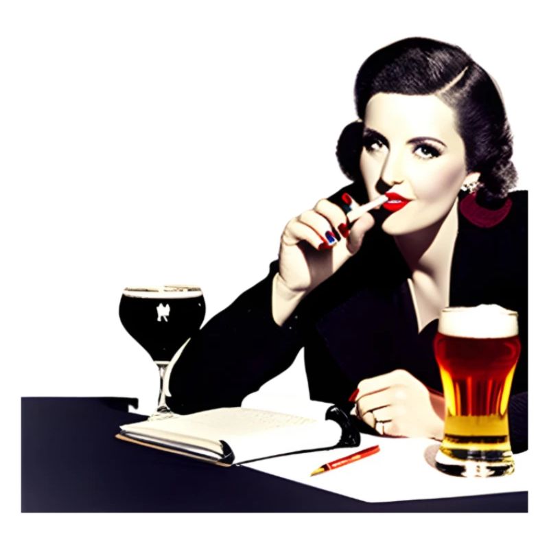 Frau mit Zigarette und Bier