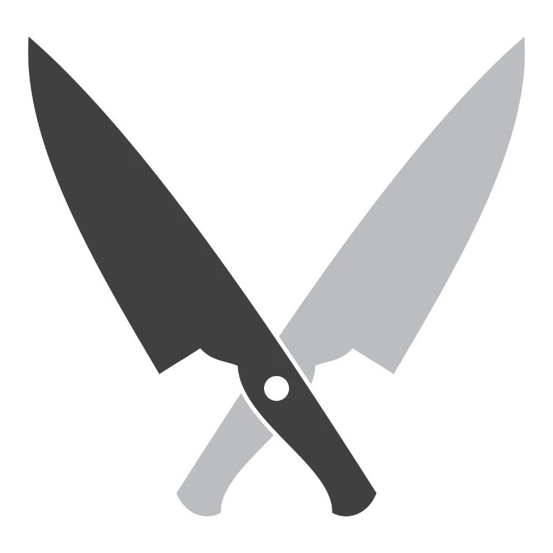 Crossed chefs knives