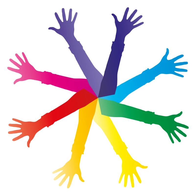 Mains colorées - diversité et intégration