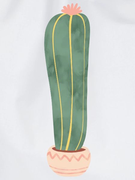 Kaktus im Blumentopf - lang