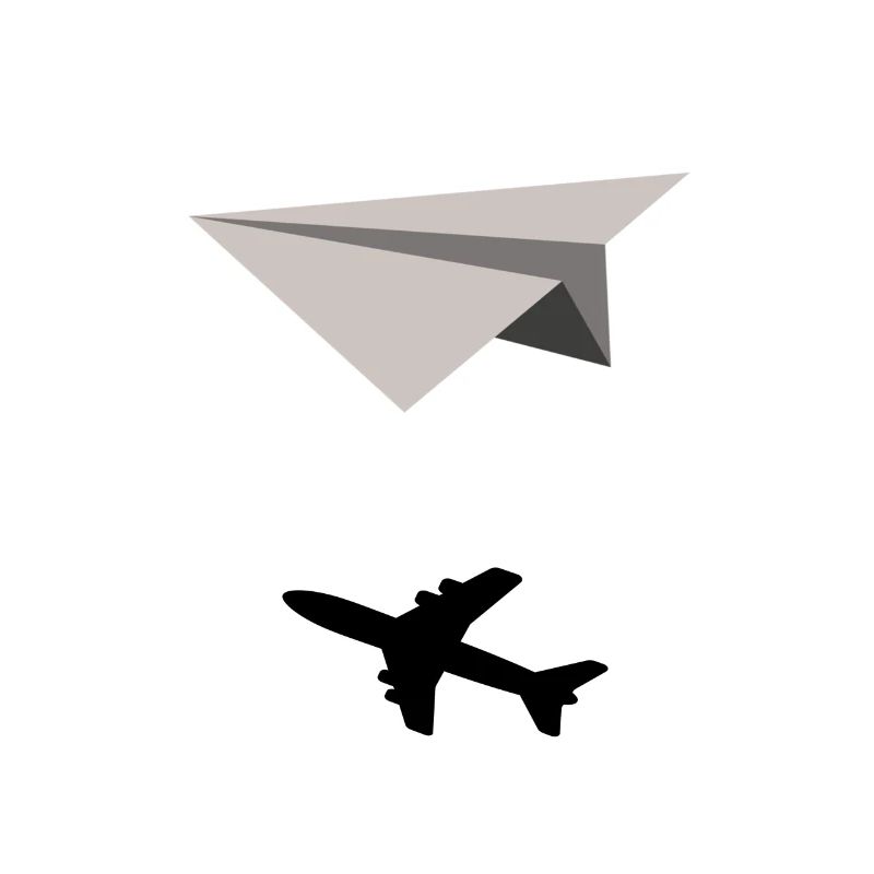 Papierflieger Schatten Flugzeug Geschenkidee