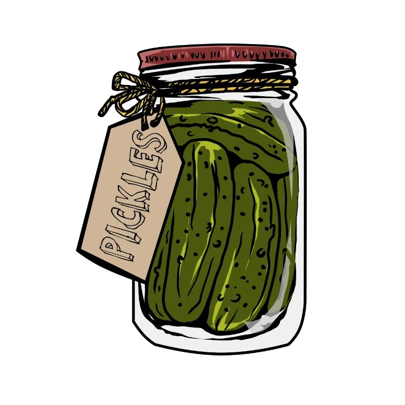 Cornichons dans un pot cadeau pour amis et cornichons