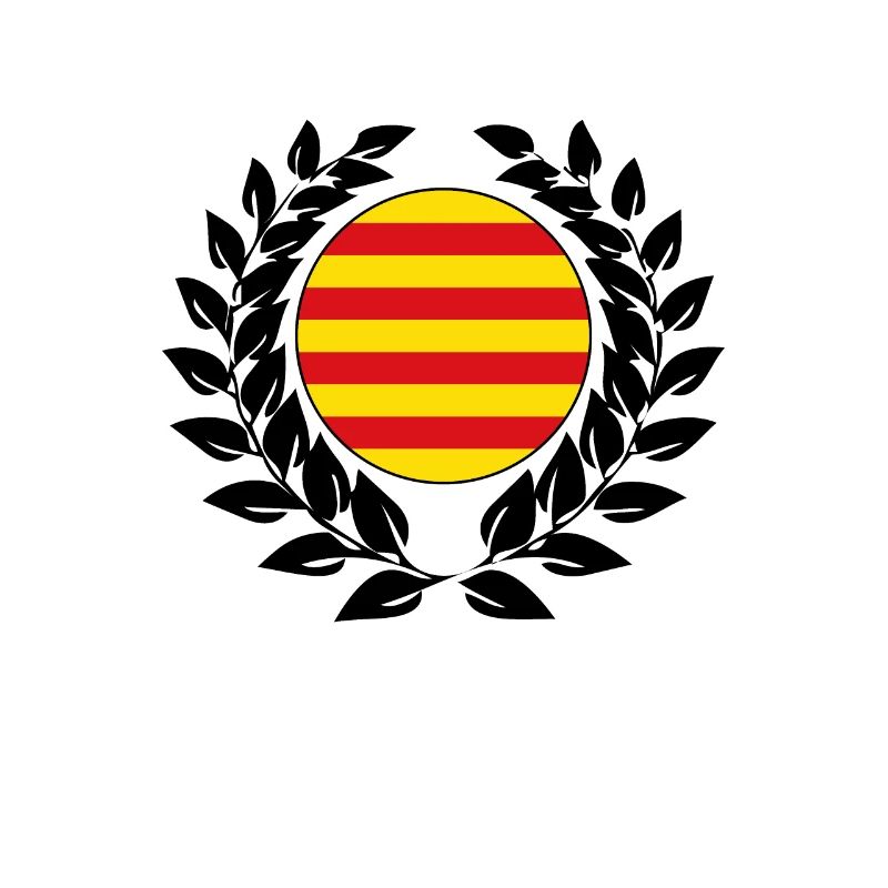 Couronne de laurier bannière drapeau catalogne