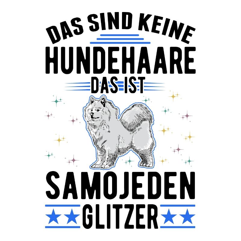 Samojede Glitzer Schlittenhund Samoyed