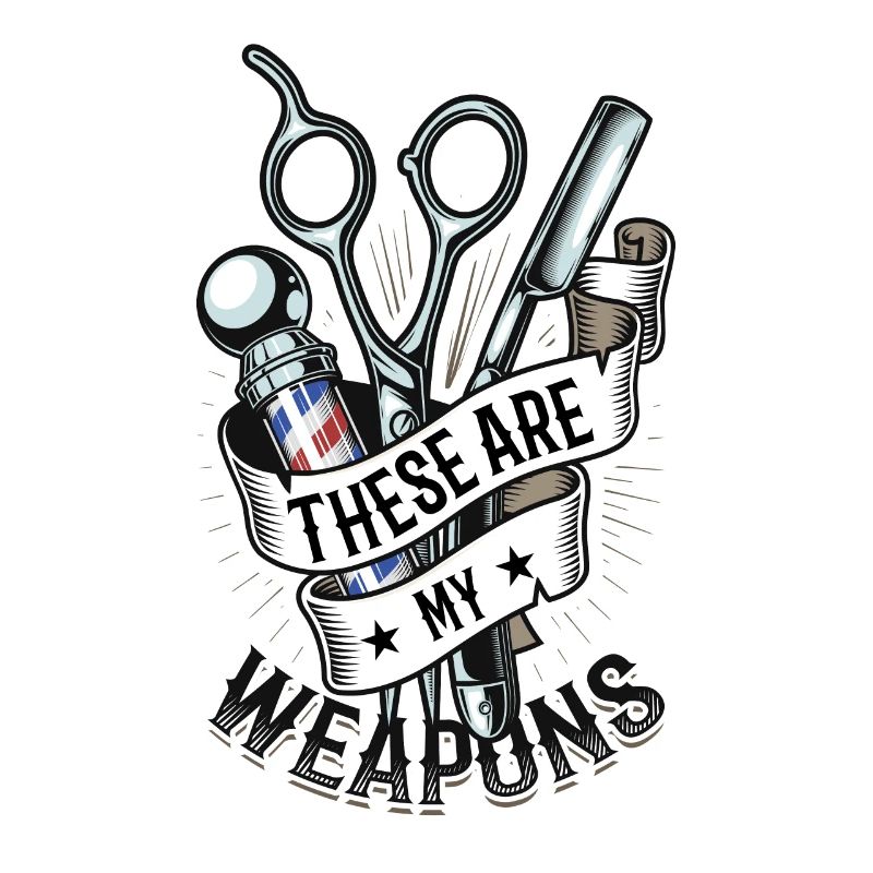 Ce sont mes armes dans le salon de coiffure