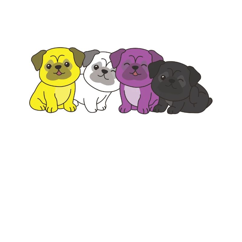 Nonbinary Flag Pug Pride LGBTQ chiens mignons
