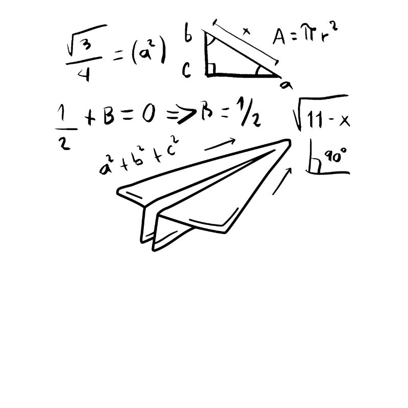 Paper Airplane Pilot Math Teacher Engineer