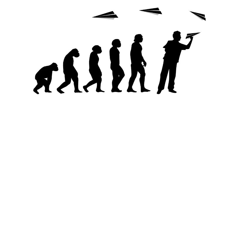 Papier-Flugzeug Piloten Mathe-Lehrer Evolution