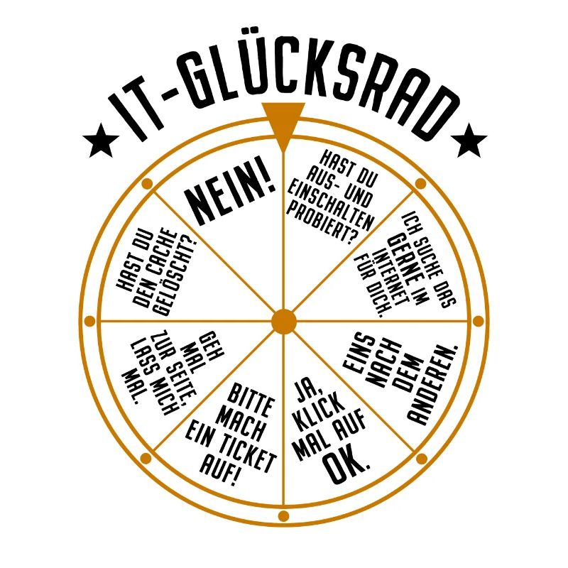 IT Support Glücksrad Service Desk IT Helpdesk Nerd