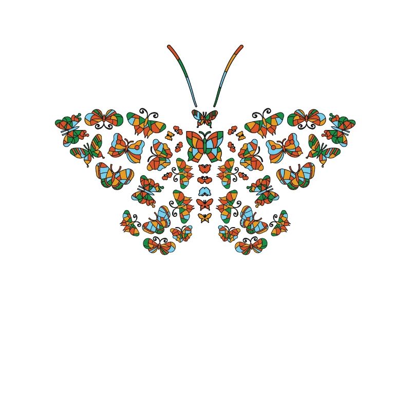 Papillon céleste de vitrail mystique