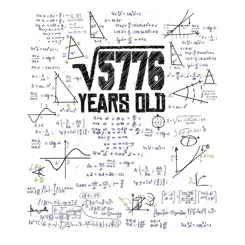 Racine carrée de 5776 Math Nerd 76e anniversaire