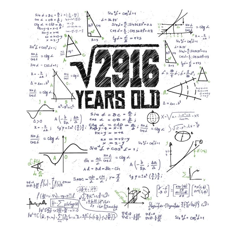 Square Root of 2916 Math Nerd 54th Birthday