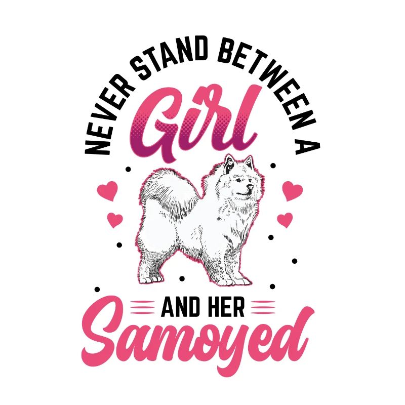 Mädchen und ihr Samojede Samojedenspitz