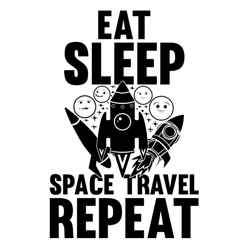 Mangez dormir Voyage dans l’espace Répéter - Space Ship Planets